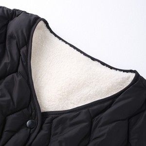 Gilet matelassé en laine imperméable et respirant – Gilet sans manches matelassé épais et doux avec boutons pour femmes et adolescentes au quotidien - Product Image 5