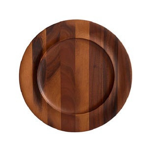 Plato de madera marrón oscuro para servir, ideal para decoración de bodas, hoteles y restaurantes, o para uso en la cocina. - Product Image 6
