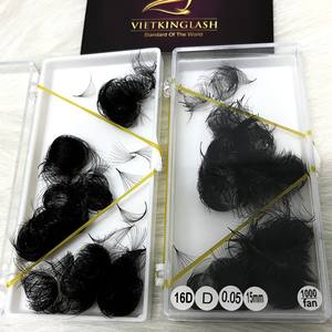 Extensiones de Pestañas de Volumen Sintético Pre-fabricadas, Abanicos Estrechos Hechos a Mano, Curvatura Larga C/CC/D/DD/M/L, Entrega Rápida - Product Image 6