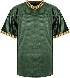 Green Mesh Rugby Jersey Short Sleeve V Neck Football Shirt Breathable Teamwear Custom Logo Sports <b>Top</b> - Product Image 2