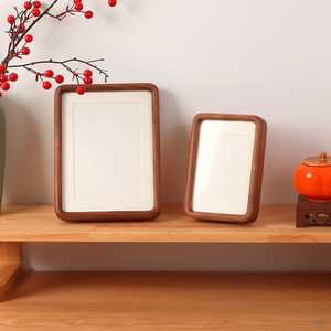 <b>Rounded</b> Corner Solid Wood Photo <b>Frame</b> Design for Tabletop Display Minimalist Tabletop Durable Brown <b>Frame</b> - Product Image 4