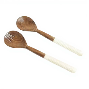 ชุดเครื่องใช้บนโต๊ะอาหารทำจากไม้อะคาเซียเนื้อแข็งมีชามสลัดและเซิร์ฟเวอร์สำหรับสลัดผลไม้ของตกแต่งบ้านซัพพลายเออร์จำนวนมาก - Product Image 4