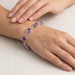Natural Amethyst <b>Bracelet</b> 925 Sterling Silver Faceted Bezel Set Minimalist Elegant Gemstone <b>Adjustable</b> <b>Bracelet</b> Gift For Her - Product Image 5