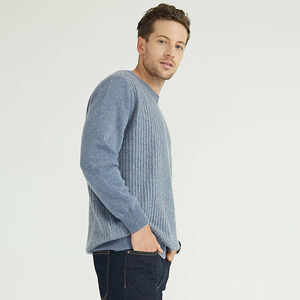 Suéter de Punto Personalizado OEM para Hombre, 90% Lana, 10% Cachemira, Cuello Redondo, Fabricante de Prendas de Punto BSCI WRAP - Product Image 3