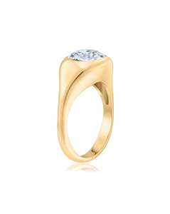 Bague de fiançailles solitaire vintage en or massif 14k 18k avec diamant de laboratoire taille ancienne mine ronde 3 carats serti clos, fabrication de bagues de mariage - Product Image 4