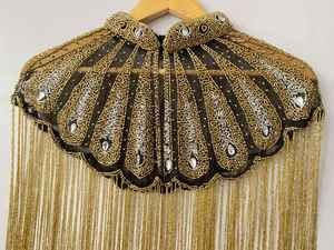 Cape d'épaule brodée à la main de qualité supérieure pour réception nuptiale et tenue de scène, veste OEM pour mariage et cocktail, vente en gros - Product Image 3