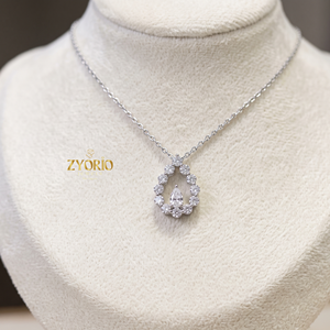 Collier Lerca Luxury Gifts plaqué or rhodié 18 carats, pendentif de fiançailles en forme de poire pour femme, diamant de laboratoire tendance, pour mariage raffiné - Product Image 2