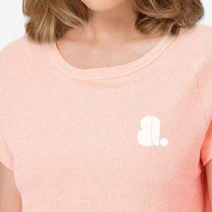 T-shirt décontracté pour femme en jersey vert olive à manches courtes et col rond, avec logo, 100 % coton biologique, écologique et à séchage rapide - Product Image 6