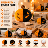Boneka Labu Kelelawar Hantu Lucu Menyeramkan Bahan Polyester untuk Halloween, Hadiah Liburan untuk Anak-anak