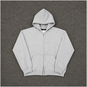 Silver Oversized Zip Up Hoodie With Dollar <b>Sign</b> Logo Custom Streetwear Graphic Hooded Sweatshirt Unisex Casual Fashion Wear <b>Sale</b> - Product Image 5