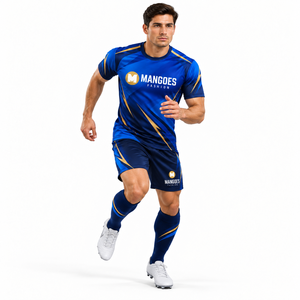 Maillots de football à manches courtes, ensembles d'uniformes d'entraînement d'équipe, 100% polyester, respirant, séchage rapide, personnalisable avec le nom de l'équipe, unisexe, adulte - Product Image 1