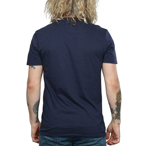 Camiseta de manga corta para hombre, color azul marino, con estampado de luces navideñas, cuello redondo, estilo casual, corte regular. - Product Image 4