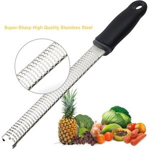 Ergonomico in acciaio inox grattugia per formaggio con manico morbido nero Zester al limone con coperchio in plastica strumento di cottura - Product Image 3
