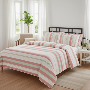 Sábana Ajustable Nature Bliss de Algodón Dohar de 20s, Tamaño Queen 90x100 Pulgadas, Suave y Ligera, con Rayas, Estilo Sencillo, para Hotel y Hogar - Product Image 3