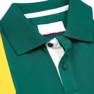 Polo homme color block vert jaune blanc à manches courtes respirant décontracté pour l'été, le golf et le tennis - Product Image 2