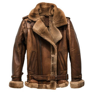 Brown Genuine Leather Men's Embossed Seamless Fusing Moto Jacket Sherpa Lined <b>Zip</b>-<b>Up</b> Windproof Winter Outerwear Regular Fit - Product Image 1