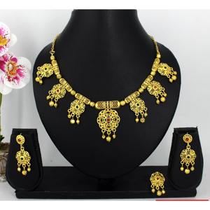 Ensemble de colliers pour femmes Dubai spécial bijoux indiens Émirats arabes unis ensemble de bijoux ensemble de colliers pendentifs en plaqué or ensemble de bracelets et de boucles d'oreilles - Product Image 2