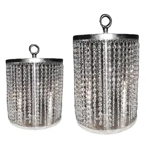 Ensemble de 2 lustres en cristal pour la décoration de noël, lustre argenté au Design élégant pour centre de table de mariage - Product Image 1