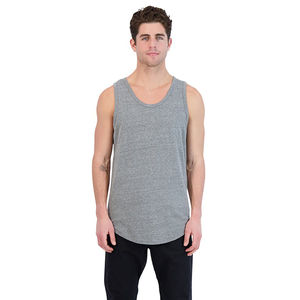 Men's XL Custom Logo Knitted Sport Tank <b>Top</b> Breathable Quick Dry 100% Cotton <b>Mesh</b> Gym O-Neck Sleeveless Street Style 180g High - Product Image 1