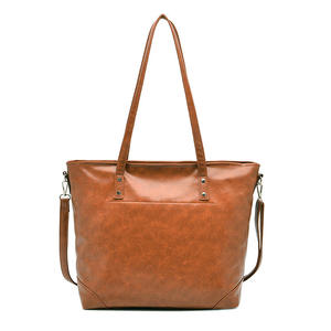 Sac fourre-tout en cuir véritable pour femme, grande capacité, sac à main à bandoulière, sac de travail en cuir véritable, logo personnalisé - Product Image 4