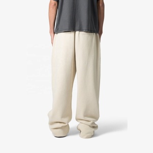 กางเกงขายาวผ้าฝ้าย100% สำหรับผู้ชายกางเกงขากว้างสำหรับผู้ชายกางเกงสเวตเตอร์ลำลองกันยับไม่ยับไม่ยับออกแบบได้เองใหม่2025 - Product Image 5