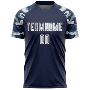 เสื้อฟุตบอลแบบสั่งทำคุณภาพสูงสุด ชุดยูนิฟอร์มฟุตบอลสำหรับทุกเพศ ผลิตจากโพลีเอสเตอร์ 100% แห้งเร็ว ยืดหยุ่น คอวี - Product Image 1