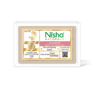 Jabón Sólido Limpiador Corporal Nisha Jasmine 125g Sin Parabenos Vegano para Todo Tipo de Piel Hombres y Mujeres - Product Image 1