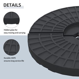 Base para Sombrilla de Patio, 4 Piezas, Capacidad de Agua de 52 Litros, Peso de 112 Libras, Pesas para Sombrilla Cantilever Offset para Exteriores, para Patio - Product Image 6