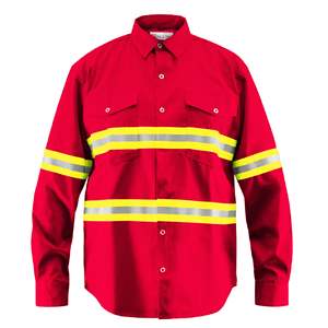 Chemises de travail de sécurité réfléchissantes haute visibilité Premium Hi Vis Full Sleeve X-Large Red-Vêtements de travail haute visibilité - Product Image 1