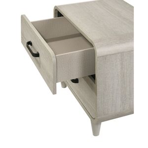 Comodino in Legno Massello Stile Contemporaneo con Finitura Bianca Unica e Due Cassetti, Arredamento Camera da Letto - Product Image 2