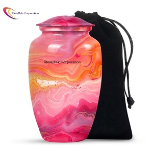 Urne funéraire classique pour adulte, style tourbillon multicolore, vente en gros à bas prix, urne commémorative en métal pour cendres funéraires, urnes de souvenir pour enterrement - Product Image 2