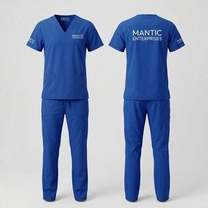 Uniforme Médico Transpirable de Spandex/Poliéster de Secado Rápido con Cuello Alto, Logotipo Personalizado, Alta Calidad, Unisex, con Detección de Agujas - Product Image 6