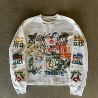 T-shirt à manches longues en coton poly Spendx thermique à impression numérique directe sur tissu (DTG) personnalisé, lourd, graphique, pour homme, surdimensionné
