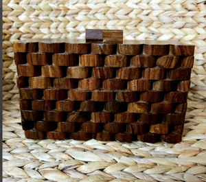 Embragues de madera vintage Bolso de fiesta forrado de acrílico de moda para bodas y fiestas Bolsos de noche y monederos de mano - Product Image 3