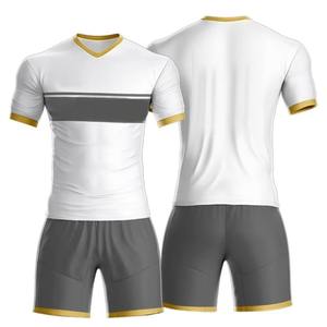 Conjuntos de Camisetas de Fútbol Cómodas para Hombre, Ligeras, 100% Poliéster, Transpirables, de Secado Rápido, Cuello en V, Manga Corta, para Entrenamiento - Product Image 4