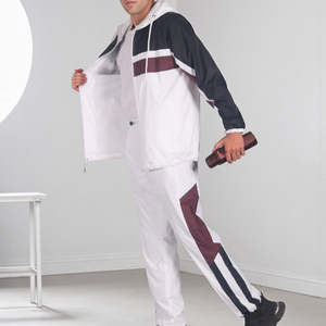 Ensemble de sport 2 pièces pour homme, imperméable et respirant, avec capuche, haut à manches longues zippé et pantalon, idéal pour l'hiver (Marque Blanche) - Product Image 5