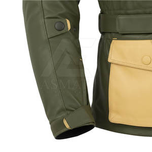 Blouson de moto en cuir avec support dorsal pour homme, vêtement de course automobile, personnalisable, OEM - Product Image 5