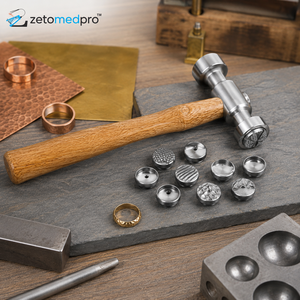 Juego de martillos de diseño con 9 cabezales intercambiables, mango de madera natural, herramienta para hacer joyas y conformar metal, 9-1/4 pulgadas, ZetomedPro - Product Image 5