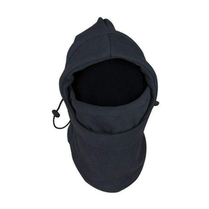 Cagoule thermique en polaire taille unique unisexe pour sports d'hiver en extérieur, noire unie - Product Image 3