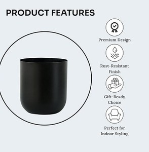 Decoración para Sala de Estar y Mesa, Elegante Maceta Pequeña para Interiores, Macetero Decorativo de Metal - Product Image 4