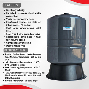 Tanque de presión de diafragma LAXMO 60L, nueva condición, acero inoxidable, artículo de venta caliente muy buscado, componente central, recipiente a presión - Product Image 3