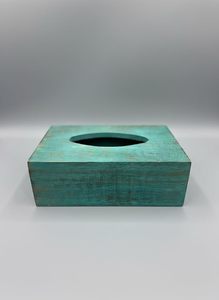 Vintage Handmade Wooden Tissue Box & Napkin Holder Rustic Green Decorative Novelty for Home and Hotel Use - Product Image 4