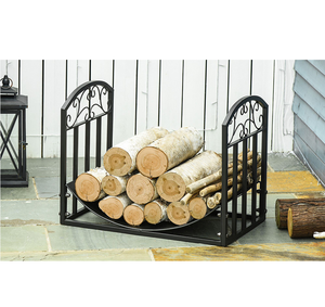 Support à bûches en métal pour foyer, pour stockage de bois de chauffage intérieur, support à bûches en forme de tour, support à bûches intérieur/extérieur - Product Image 1