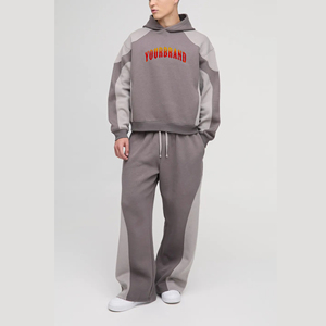 Heavyweight 100% cotton <b>men's</b> tracksuit Premium Quality Custom embroidered logo oversized <b>Pullover</b> <b>man</b> 2 piece set - Product Image 6