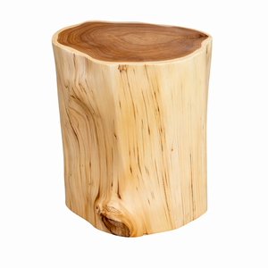 Tabouret en bois de Sua authentique et fiable, bord brut, meuble unique, robuste, éco-responsable, fait main, pour chambre d'hôtel - Product Image 4