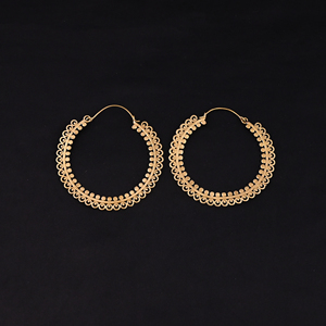 Modernos Aros Grandes de Latón Chapados en Oro, 67x65MM - Product Image 1
