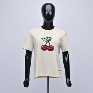 MRI Made High Quality Women <b>T</b> <b>Shirt</b> <b>Sequin</b> Embroidered Short Sleeve Crew Neck Cotton Solid Color Breathable Outdoor <b>T</b>-<b>shirts</b> - Product Image 1