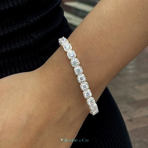 Bracelet tennis Glosbe & Co entièrement en moissanite 5 mm - Certifié SJC, bijoux synthétiques (fabriqués en laboratoire) de haute qualité pour un usage quotidien - Product Image 1