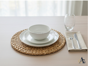 Manteles individuales de jacinto de agua, diseño rústico, trenzados, resistentes al calor, no tóxicos, ecológicos, de 10 mm de grosor, para bodas. - Product Image 3