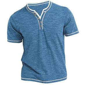 Camiseta Casual de Manga Corta para Hombre, Cuello Redondo, Tejido de Poliéster, Corte Regular, Diseño Sólido con Bloques de Color, Ligera, 220g - Product Image 4